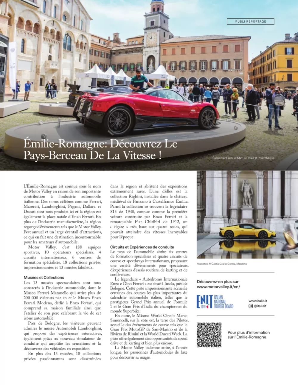 Emilia-Romagna: esplora la terra dove è nata la velocità - CAA Québec Magazine (francese) - Toronto